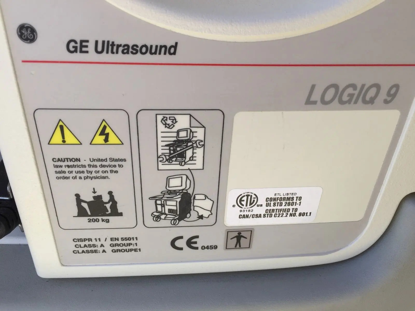 2004 GE Logiq 9 4D Ready Ultrasound w/M12L, 3.5C Probes DIAGNOSTIC ULTRASOUND MACHINES FOR SALE