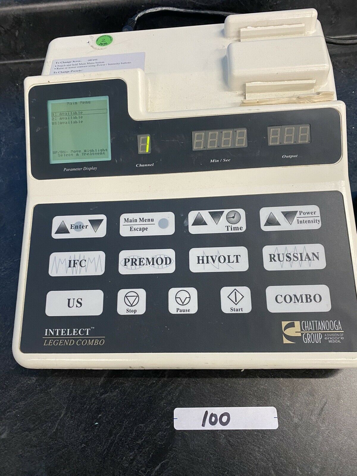 Chattanooga INTELECT LEGEND COMBO 2C Ultrasound with power adapter (parts only) DIAGNOSTIC ULTRASOUND MACHINES FOR SALE