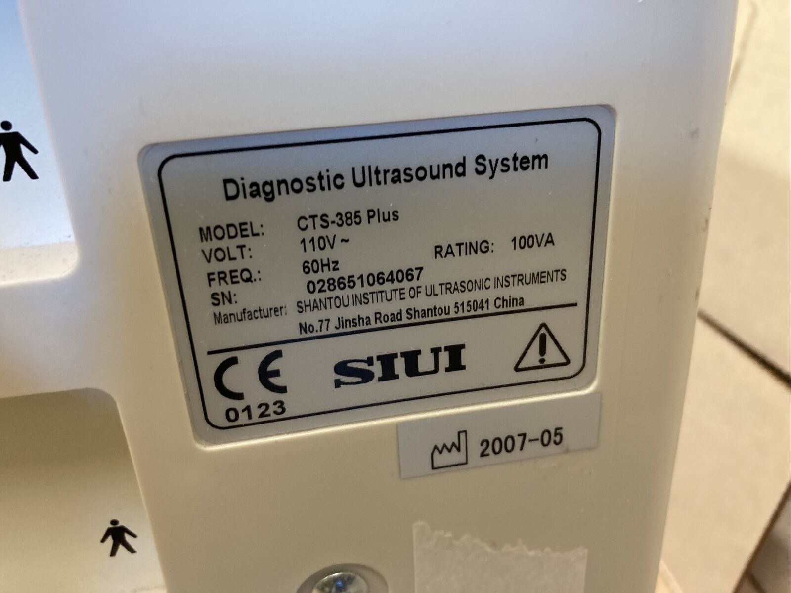 SIUI Portable Ultrasound Model CTS-385 PLUS DIAGNOSTIC ULTRASOUND MACHINES FOR SALE