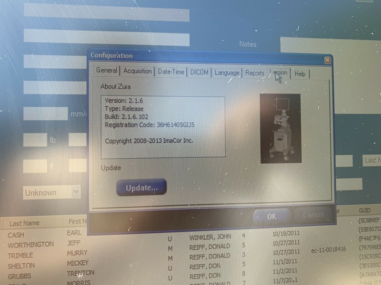 ImaCor Hemodynamic Ultrasound Machine Zura-1000 System w/ hTEE Software DIAGNOSTIC ULTRASOUND MACHINES FOR SALE