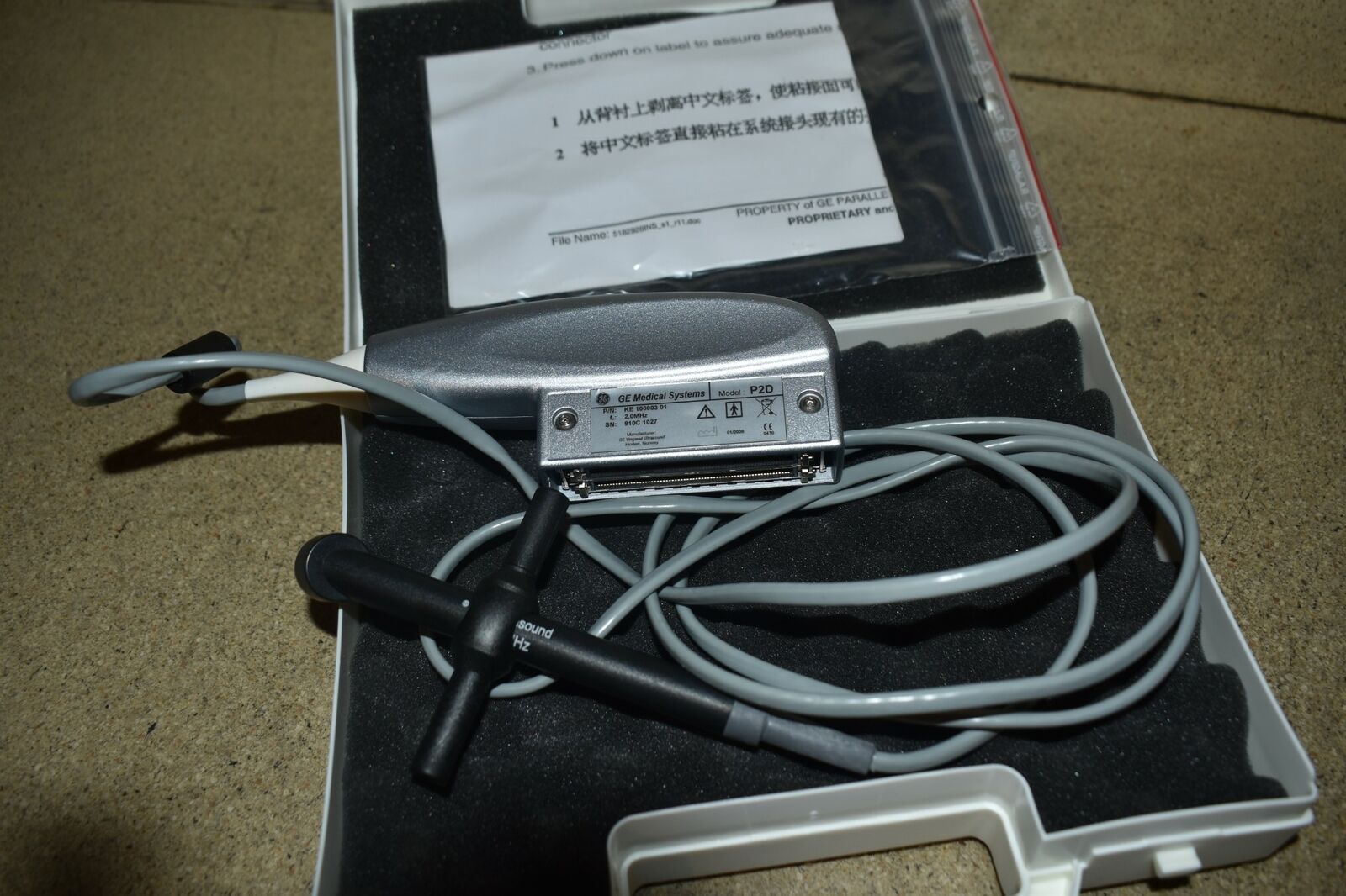 <NCT> GE GENERAL ELECTRIC ULTRASOUND P2D-RS PROBE/TRANSDUCER (TQ19) DIAGNOSTIC ULTRASOUND MACHINES FOR SALE