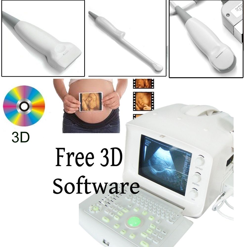Digital Ultrasound Scanner +3 Probes Transvaginal  Linear Mirco Convex w free 3D DIAGNOSTIC ULTRASOUND MACHINES FOR SALE