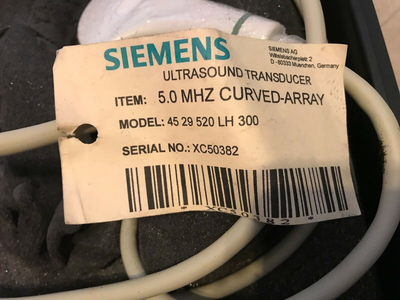 Siemens Ultrasound 5.0C40S Transducer Curved Array 45 29 520 LH 300 NEW in case DIAGNOSTIC ULTRASOUND MACHINES FOR SALE