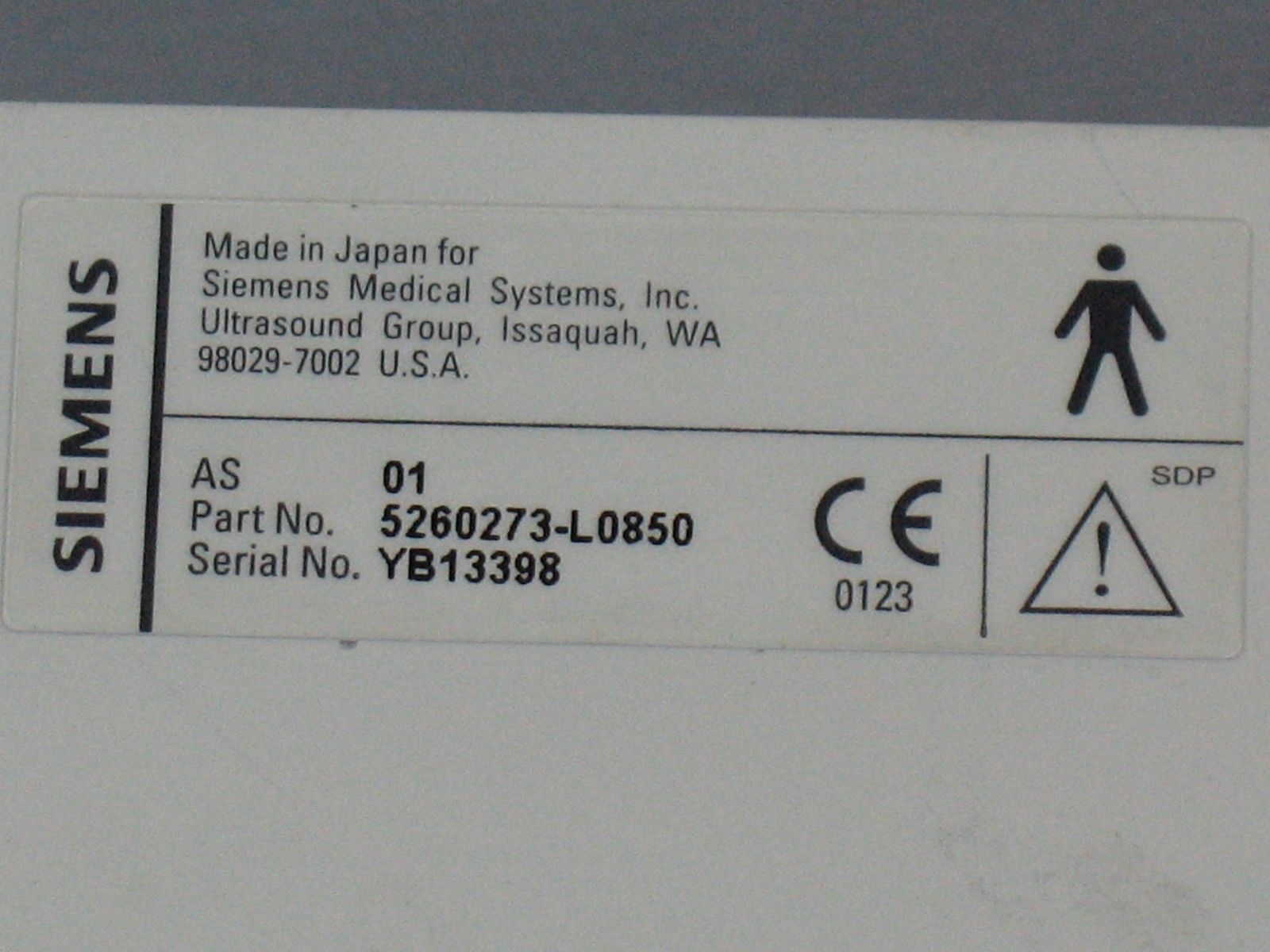 Siemens 3.5C40H Convex Ultrasound Probe 5260273-L0850 Sonoline Elegra OB GYN DIAGNOSTIC ULTRASOUND MACHINES FOR SALE