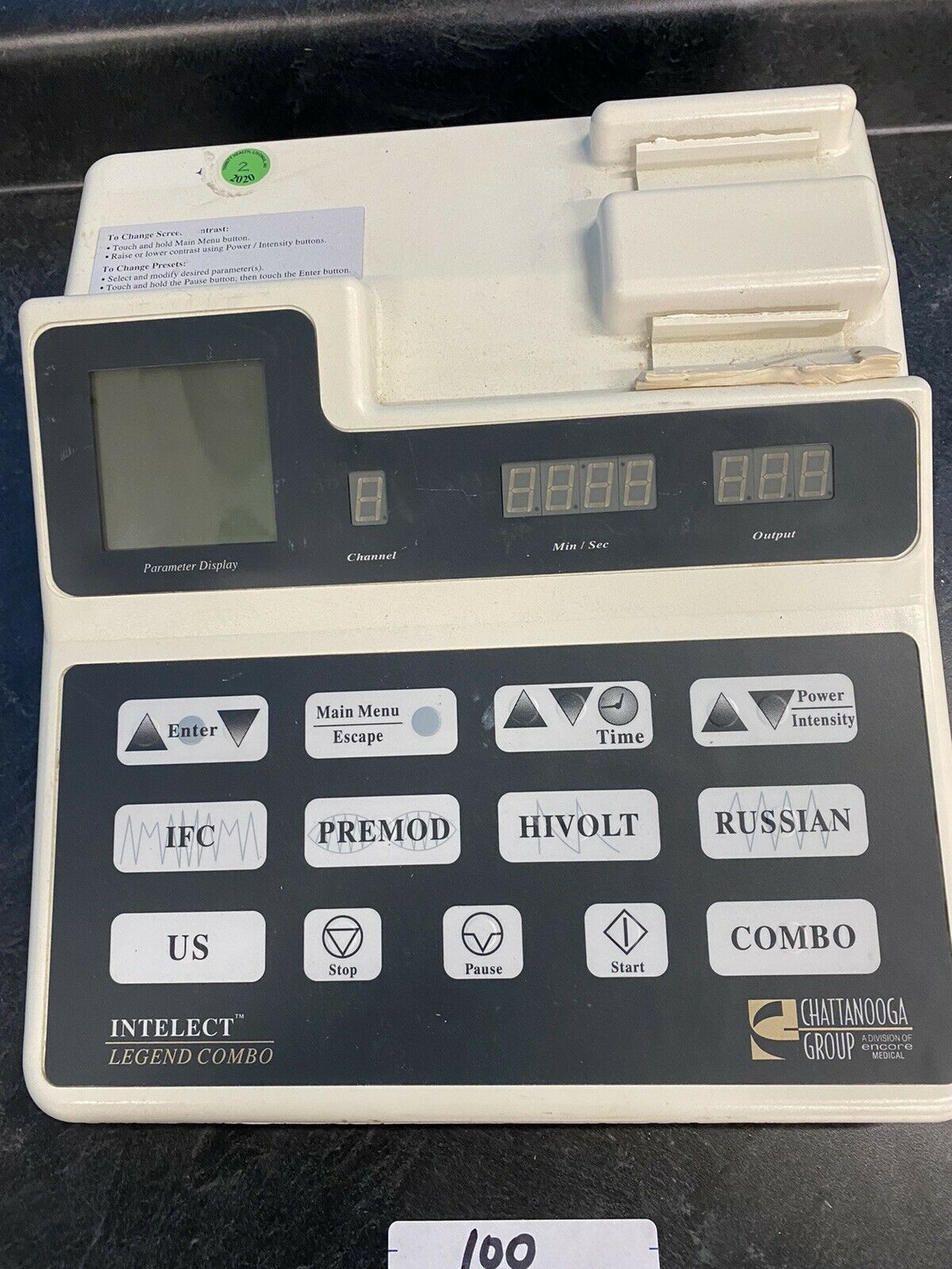 Chattanooga INTELECT LEGEND COMBO 2C Ultrasound with power adapter (parts only) DIAGNOSTIC ULTRASOUND MACHINES FOR SALE