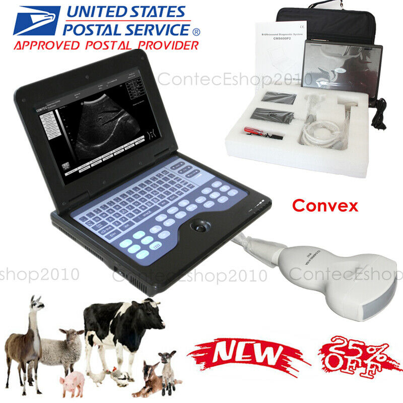 VET Animal Ultrasound Scanner 3.5 Convex Probe Portable Laptop Machine Fedex USA 658126883672 DIAGNOSTIC ULTRASOUND MACHINES FOR SALE