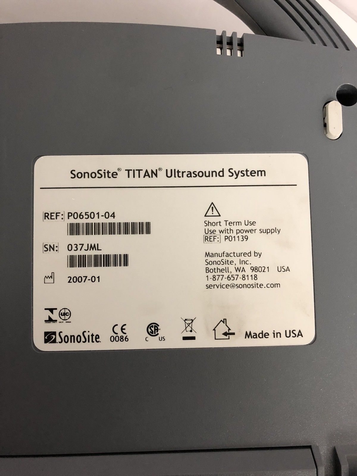 SONOSITE TITAN Ultrasound With C60/5-2 Convex Array Probe And Power Supply DIAGNOSTIC ULTRASOUND MACHINES FOR SALE