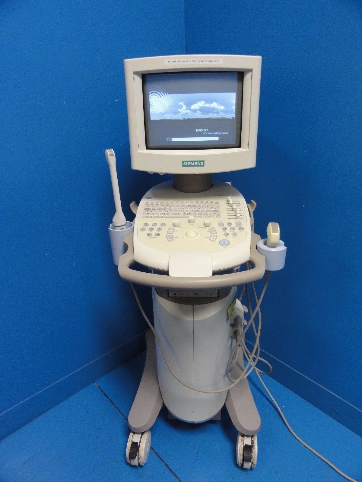 2004 Siemens Sonoline G20 Ultrasound W/ C5-2 & EV9-4 Probes Printer & UPS(10964) DIAGNOSTIC ULTRASOUND MACHINES FOR SALE