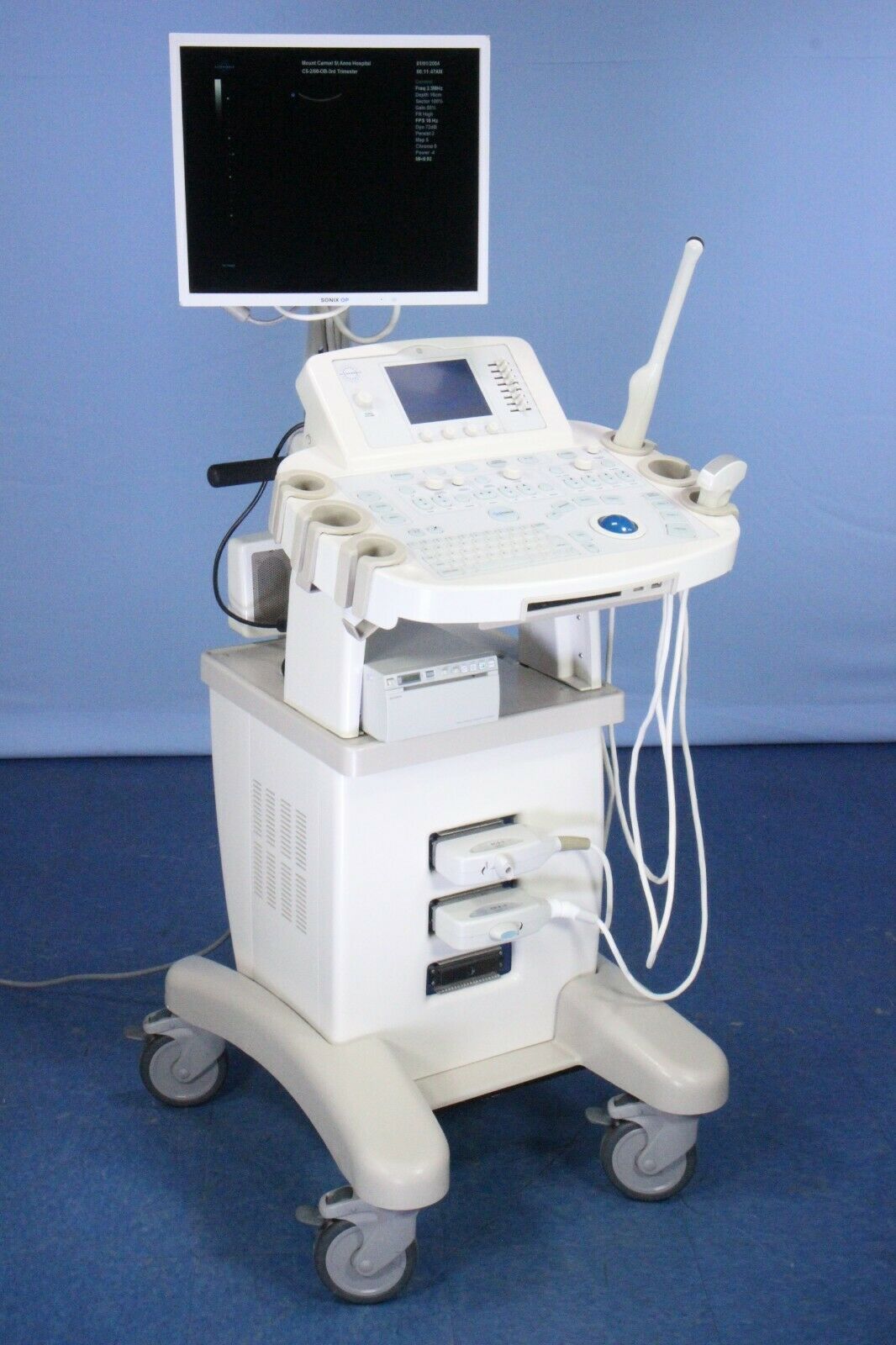 Ultrasonix Sonix OP Ultrasound with Two Probes, Printer, & Warranty!!  Tested!! DIAGNOSTIC ULTRASOUND MACHINES FOR SALE