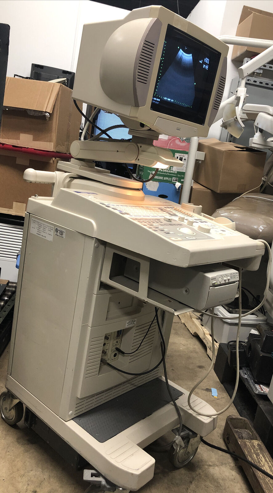 Aloka SSD-1700 DynaView-II Ultrasound Machine W/Probes Included And Sony Printer DIAGNOSTIC ULTRASOUND MACHINES FOR SALE