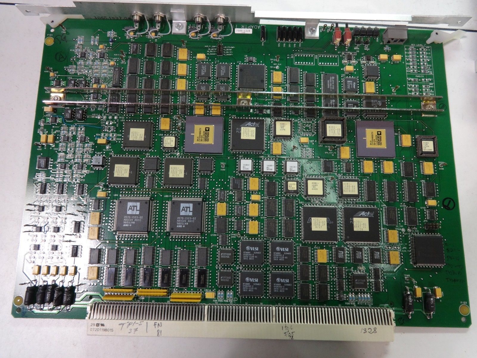 a close up of a printed circuit board