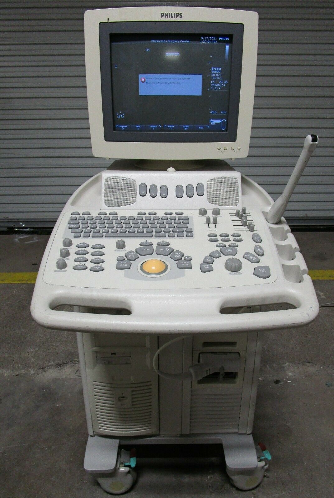 Philips Envisor M2540A Ultrasound System w/ E6509 Probe DIAGNOSTIC ULTRASOUND MACHINES FOR SALE