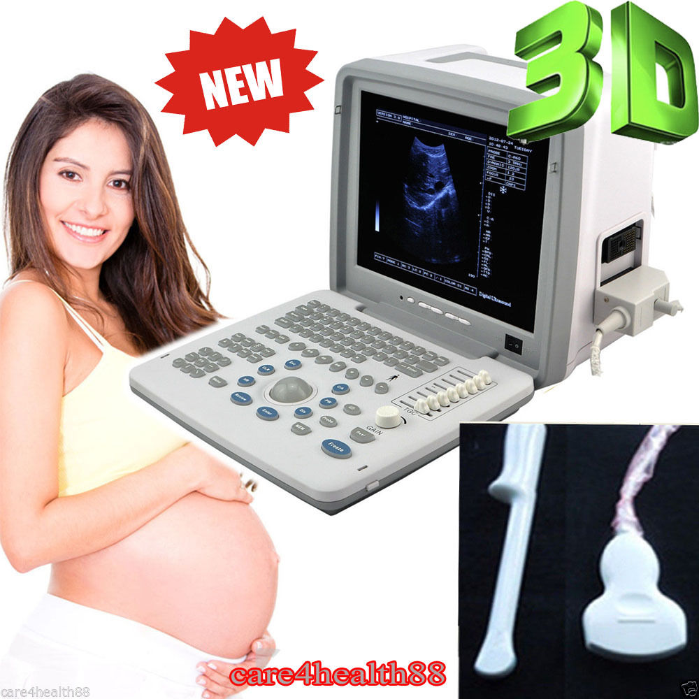 Top LED Full Digital *3D Ultrasound Scanner Machine Convex&Transvaginal 2 Probe DIAGNOSTIC ULTRASOUND MACHINES FOR SALE