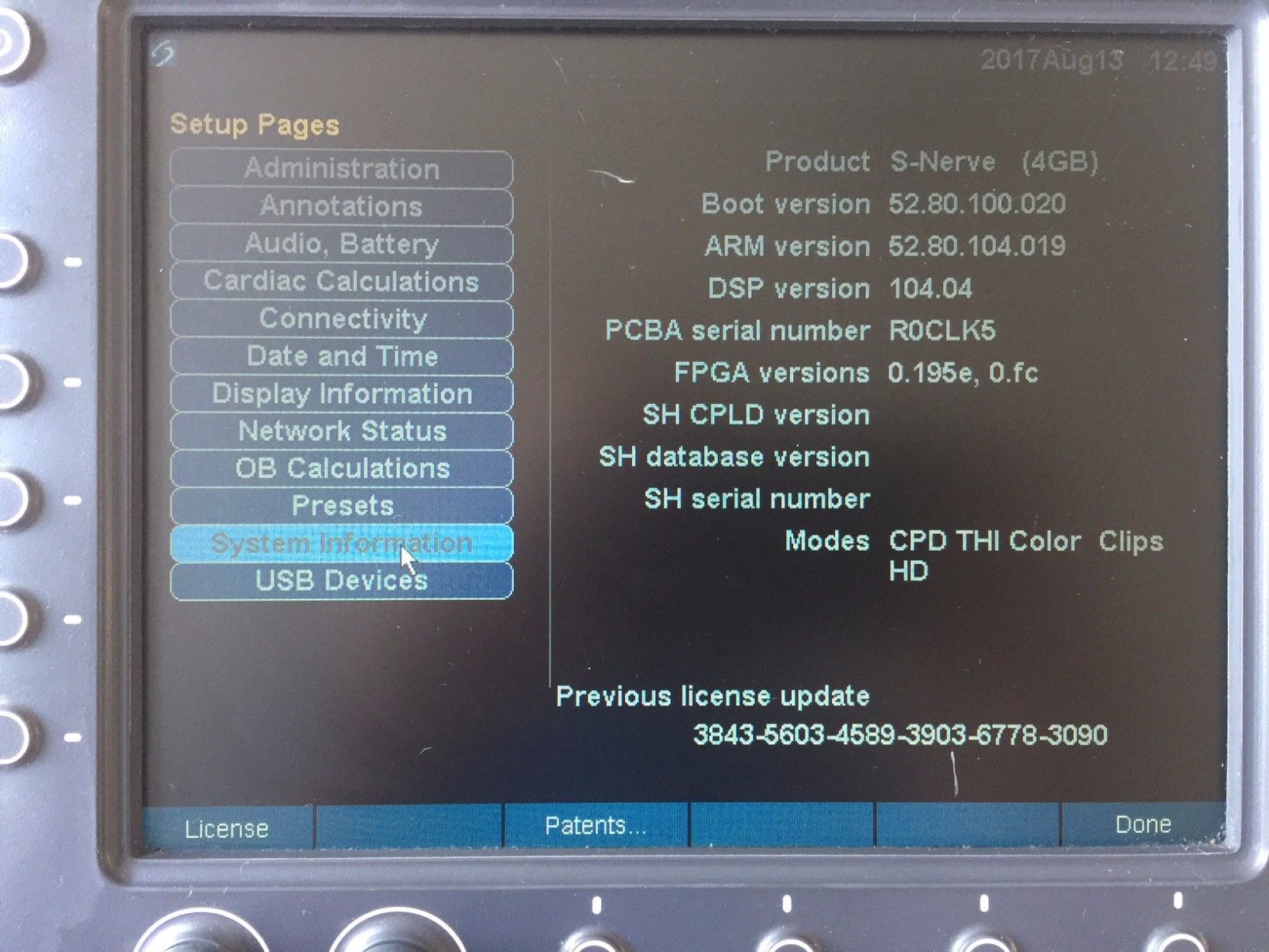 Ultrasound Sonosite S-Nerve DOM 2008 with Power Supply DIAGNOSTIC ULTRASOUND MACHINES FOR SALE