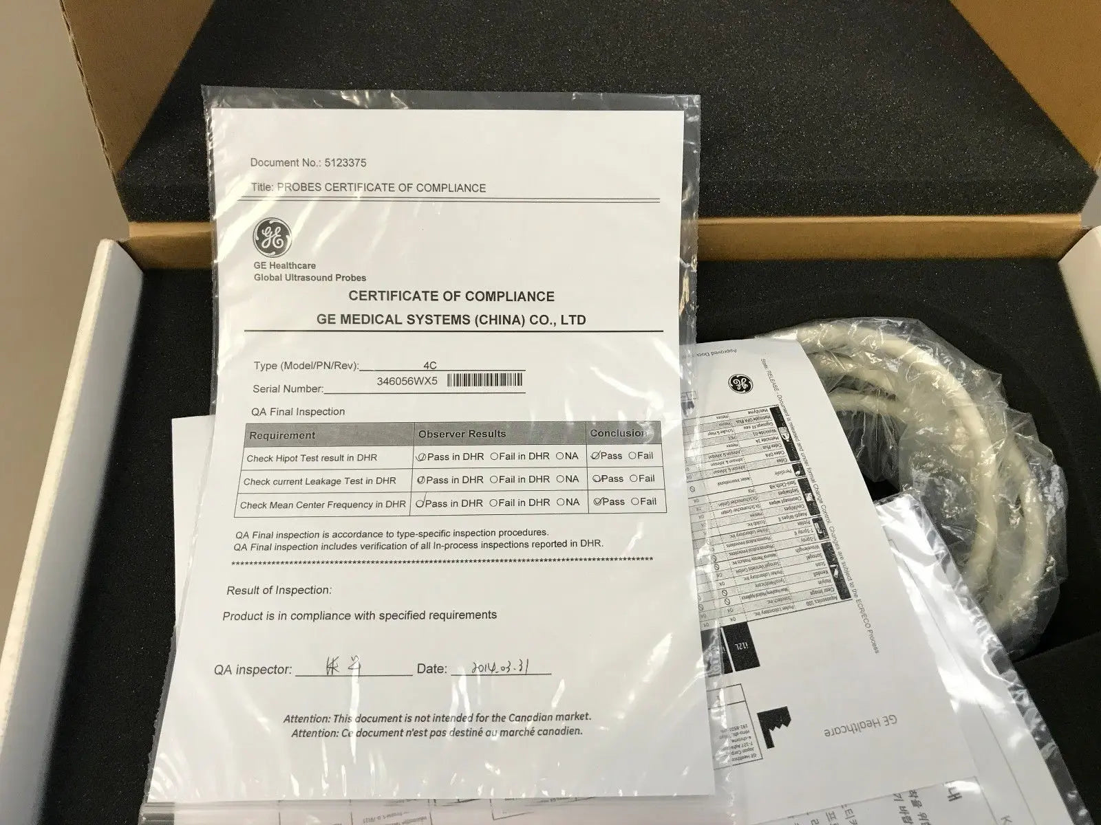 GE 4C Ultrasound Probe / Abdomen, OB/GYN, Urology, Vascular DIAGNOSTIC ULTRASOUND MACHINES FOR SALE