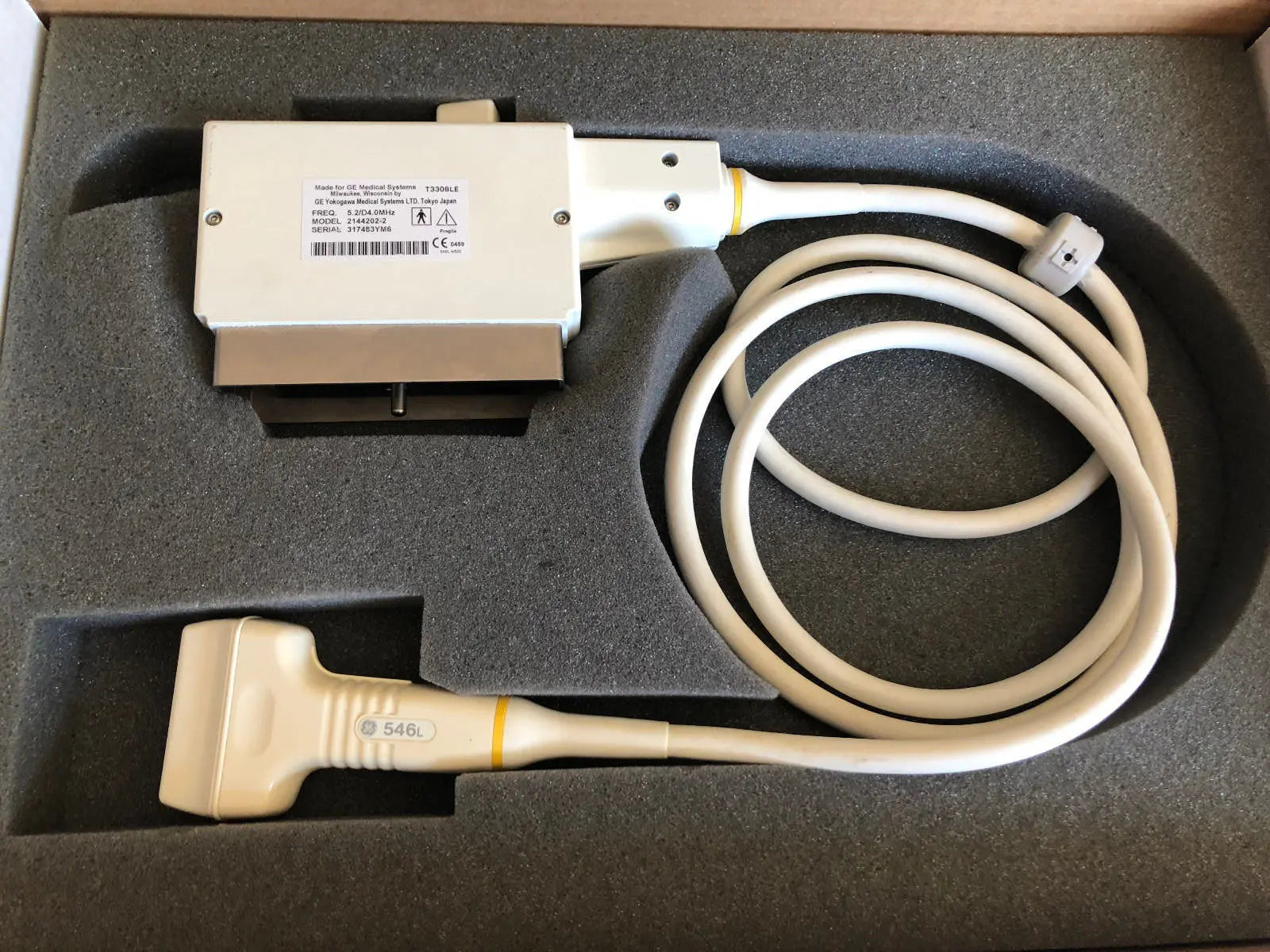 GE 546L ultrasound transducer from a LOGIQ L9 DIAGNOSTIC ULTRASOUND MACHINES FOR SALE