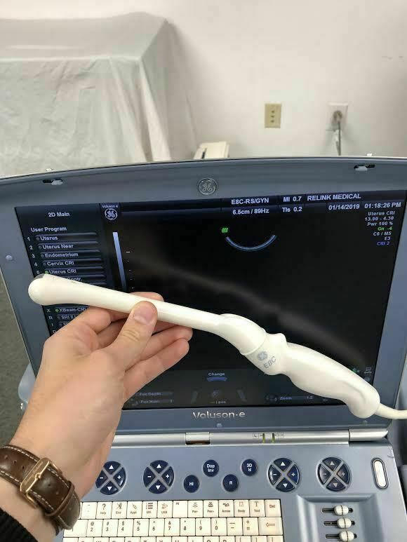 GE Voluson E Portable Ultrasound Machine with Rolling Cart and E8C-RS Probe DIAGNOSTIC ULTRASOUND MACHINES FOR SALE