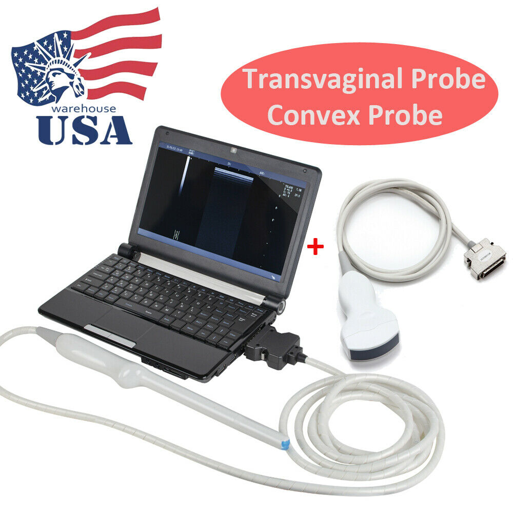 10" Portable Digital Laptop Ultrasound Scanner Machine Convex Transvaginal Probe DIAGNOSTIC ULTRASOUND MACHINES FOR SALE