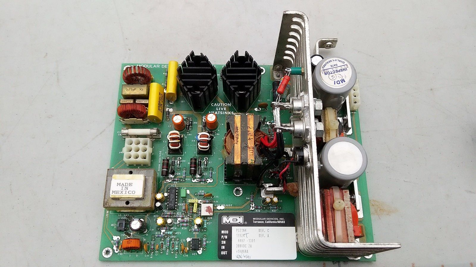 5TT79 ACUSON ULTRASOUND COMPONENTS: POWER SUPPLY BOARD MODULAR DEVICES PS2104 DIAGNOSTIC ULTRASOUND MACHINES FOR SALE