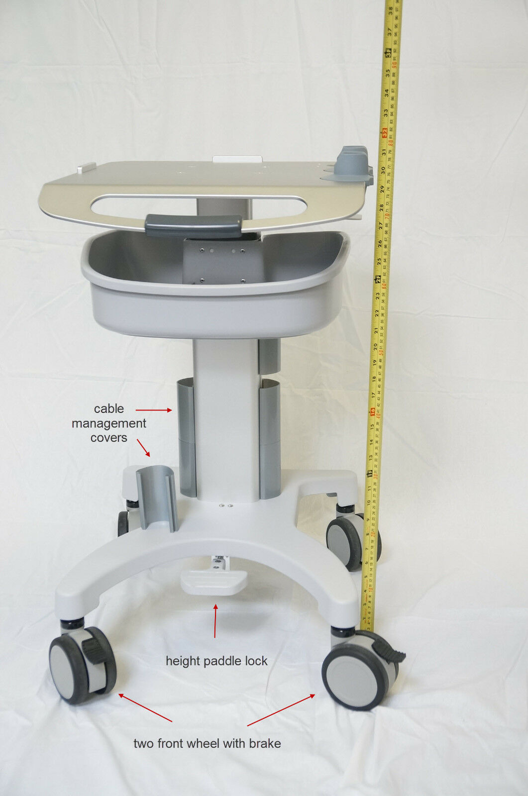 adjustable height Mobile trolley cart for Ultrasound Imaging system w/o shelf DIAGNOSTIC ULTRASOUND MACHINES FOR SALE