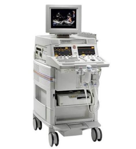 a medical machine with a monitor on top of it