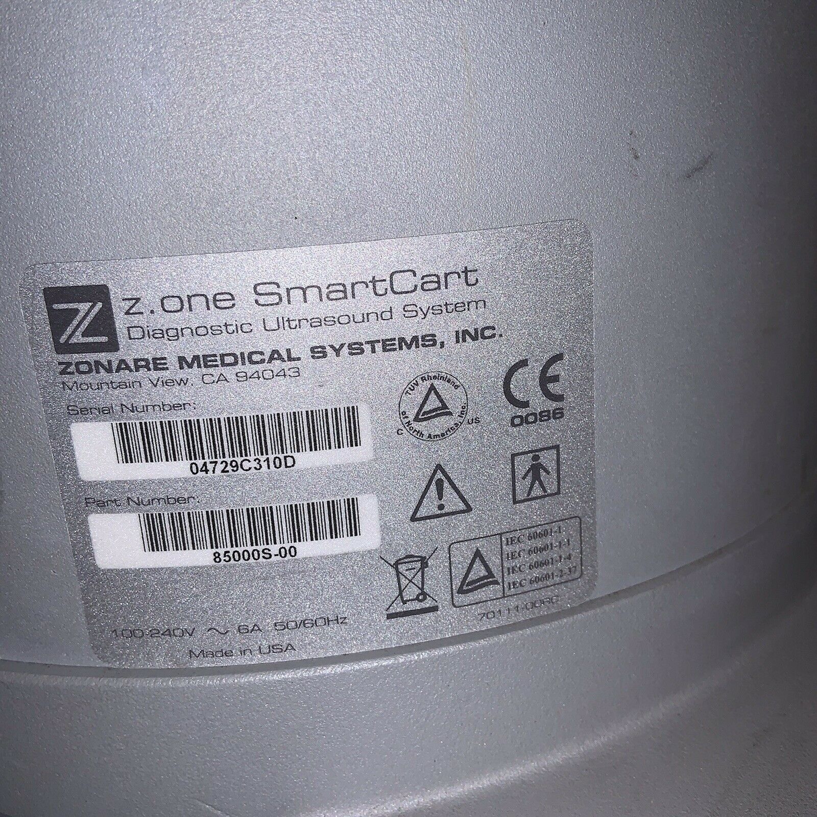 Zonare Z.One SmartCart 85000S-00 Diagnostic Ultrasound System DIAGNOSTIC ULTRASOUND MACHINES FOR SALE