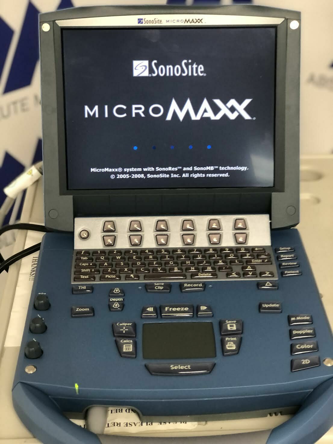 Sonosite Micromaxx Portable Ultrasound Machine with L38e Linear Array Transducer DIAGNOSTIC ULTRASOUND MACHINES FOR SALE