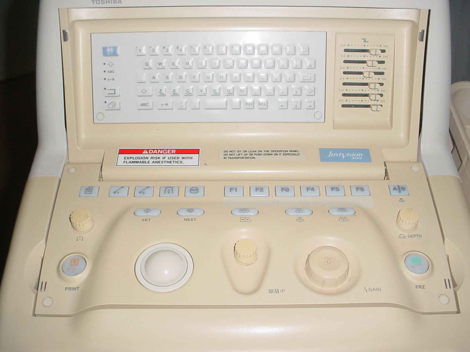 Toshiba Just Vision 400 SSA-325A Ultrasound w/ PVG-681S & PVF-745V Fetal Probes DIAGNOSTIC ULTRASOUND MACHINES FOR SALE